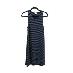 Madewell Womens Sleeveless Striped Tank Dress Size Medium Navy Casual Chevron